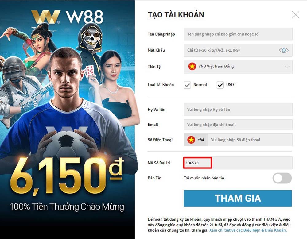 Đăng ký tài khoản 3 W88 Club hướng dẫn đăng ký W88 nhận thưởng